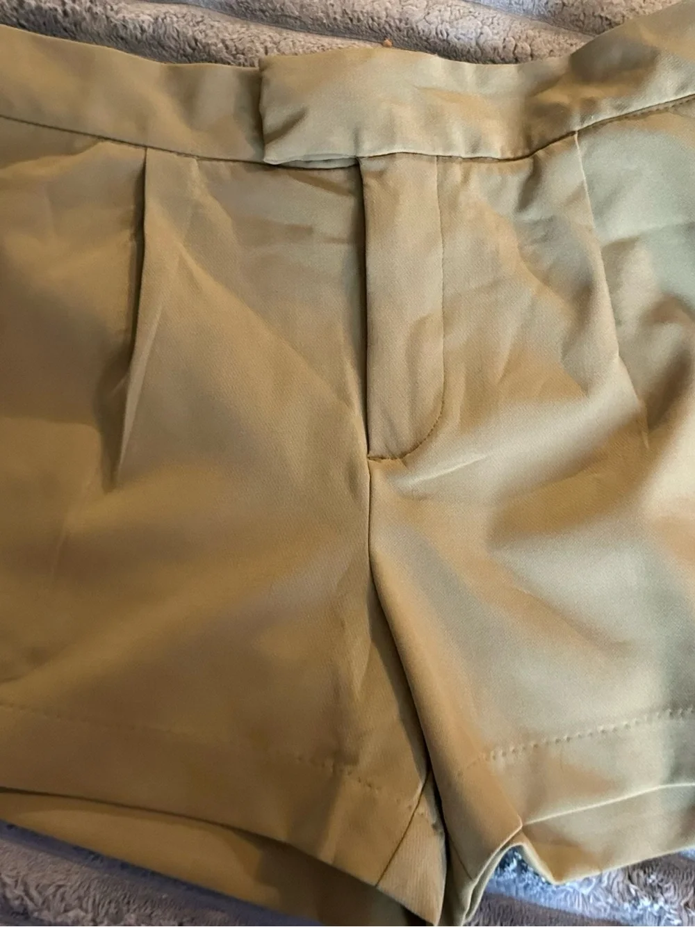a new day Men’s Pleated Chino Shorts in Olive Green